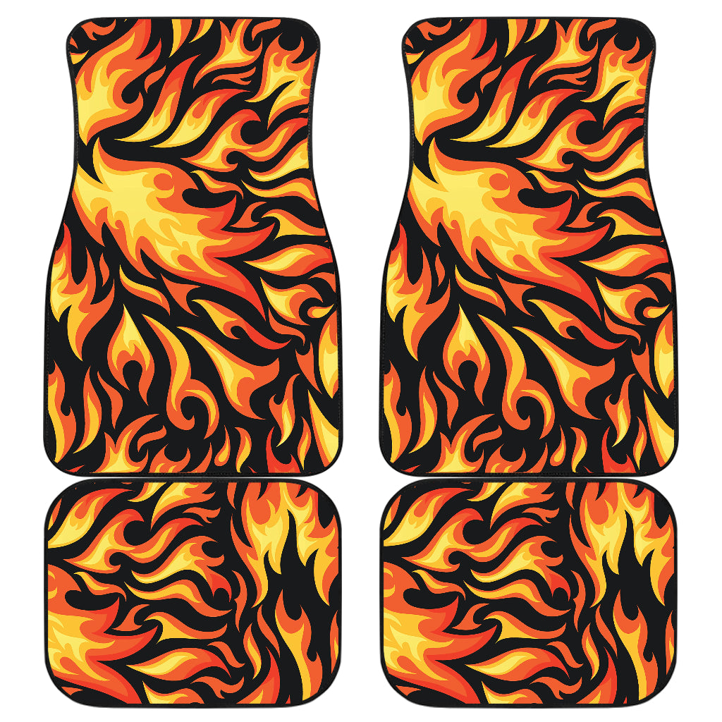 Flame Fire Design Pattern Car Floor Mats Front Back