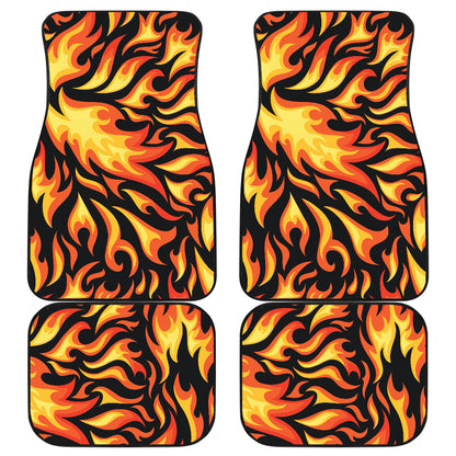 Flame Fire Design Pattern Car Floor Mats Front Back