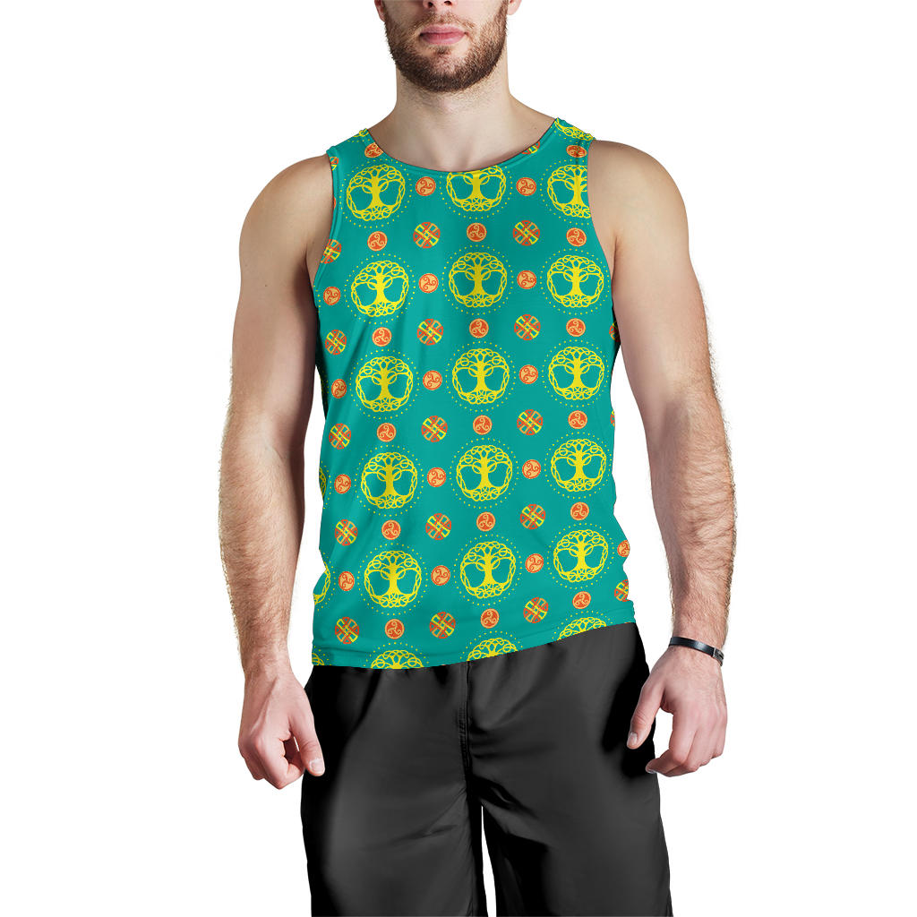 Celtic Tree of Life Print Pattern Men Tank Top
