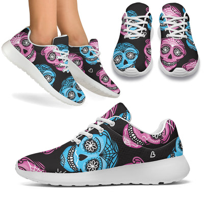 Day of the Dead Skull Print Pattern Athletic Shoes