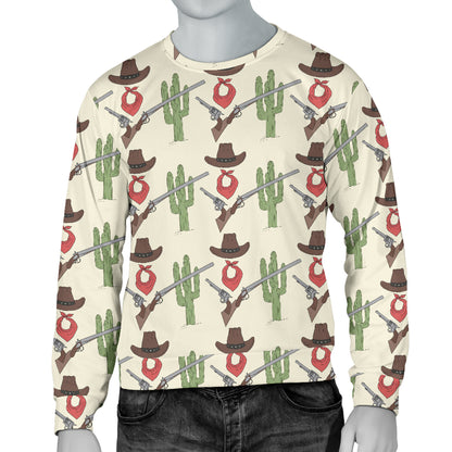 Western Cowboy Print Men Long Sleeve Sweatshirt