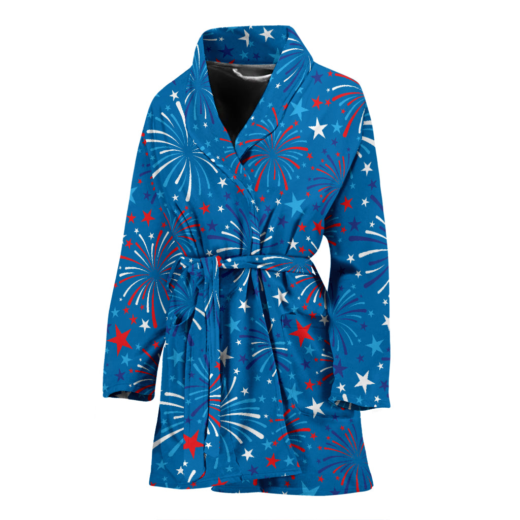 Firework Celebration Print Design LKS304 Women Bathrobe