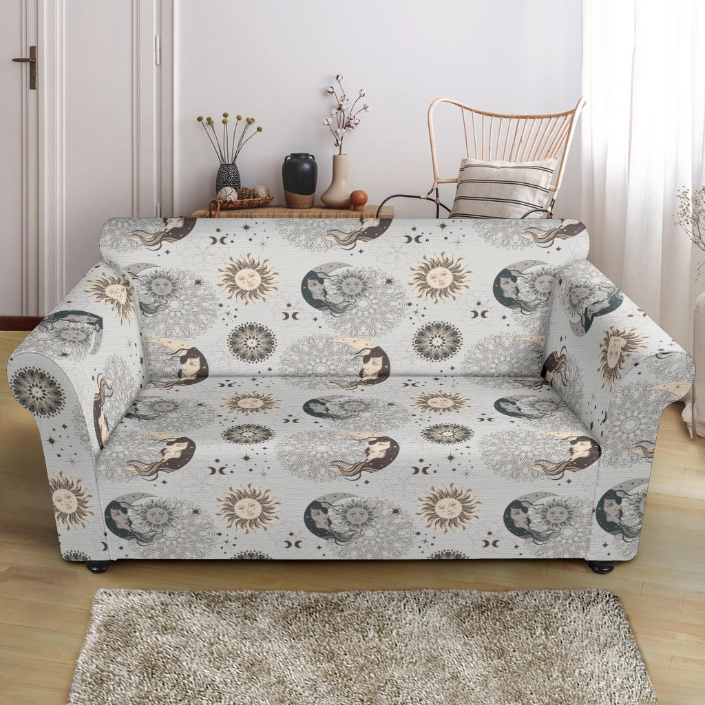 Sun Moon Print Design LKS302 Loveseat Couch Slipcover