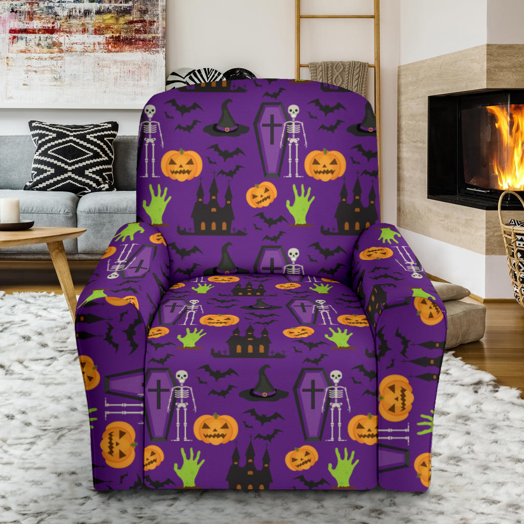 Halloween Print Design LKS403 Recliner Slipcover with Pocket