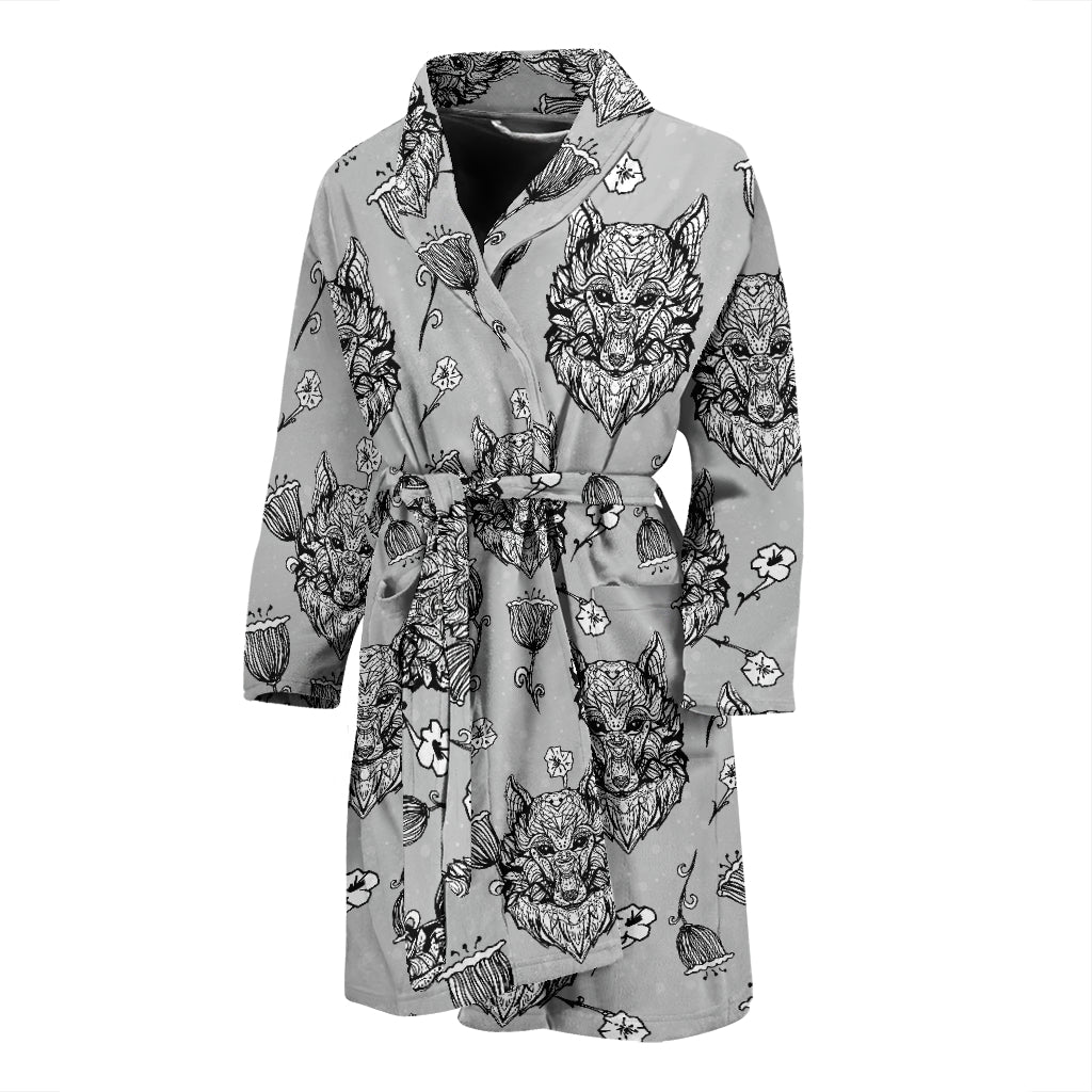 Tribal Pattern Print Design LKS306 Men Bathrobe