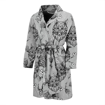 Tribal Pattern Print Design LKS306 Men Bathrobe