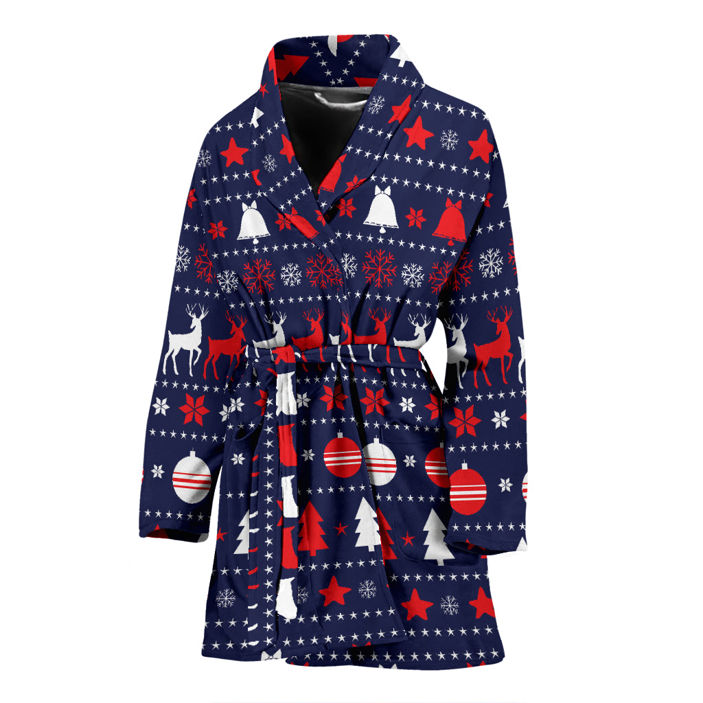 Reindeer Print Design LKS404 Women Bathrobe