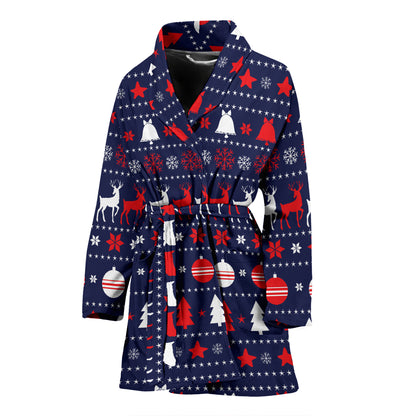 Reindeer Print Design LKS404 Women Bathrobe