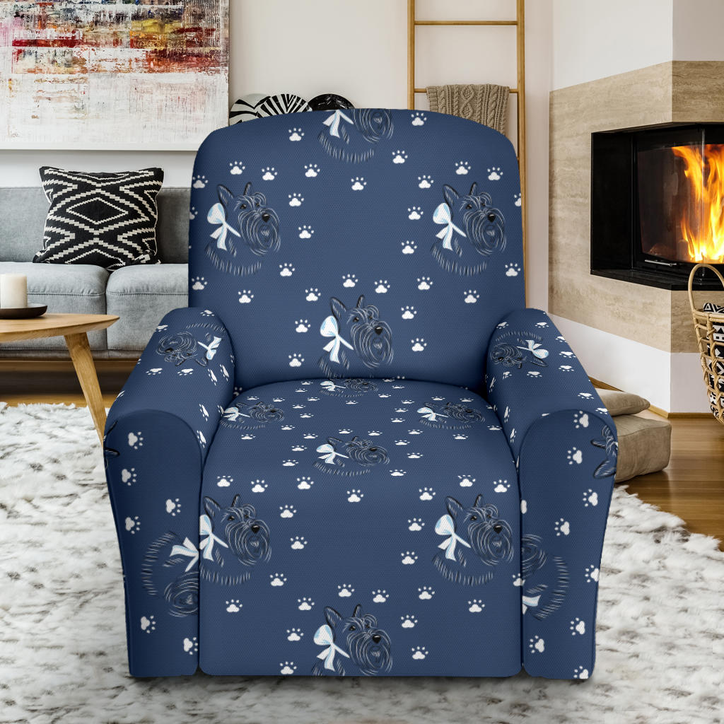 Scottish Terriers Print Design LKS307 Recliner Slipcover with Pocket