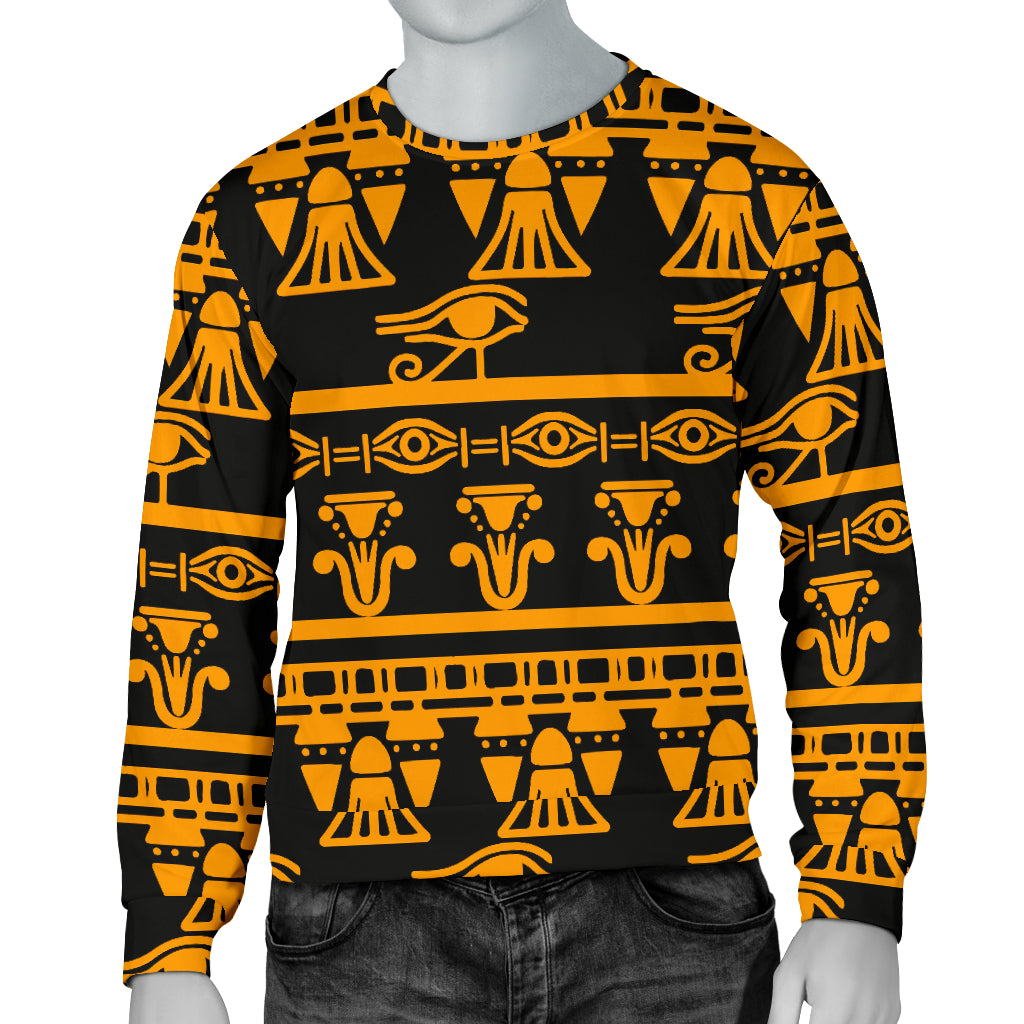 Eye of Horus Tribal Egypt Pattern Men Long Sleeve Sweatshirt