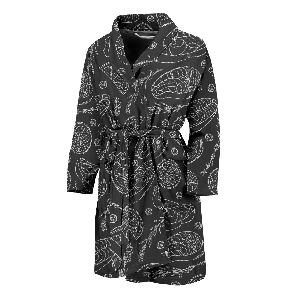 Steak Print Design LKS301 Men Bathrobe