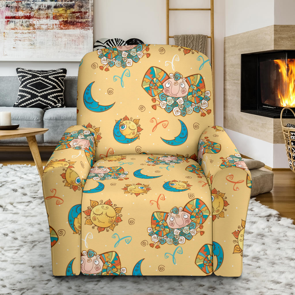 Aries Zodiac Pattern Print Design 03 Recliner Slipcover with Pocket