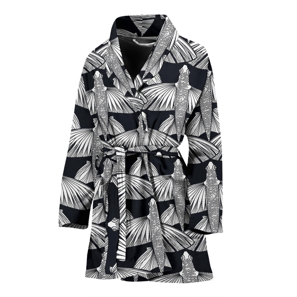 Flying Fish Pattern Print Design 03 Women Bathrobe