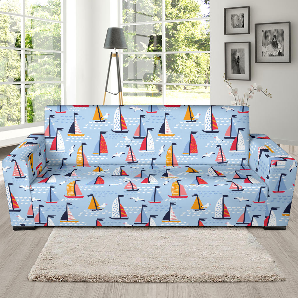 Sailboat Print Design LKS304 Sofa Slipcover