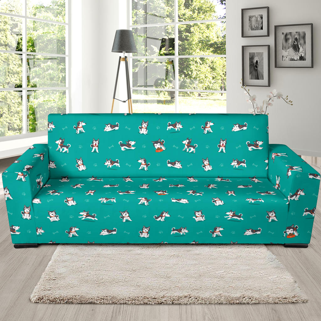 Siberian Huskies Print Design LKS303 Sofa Slipcover