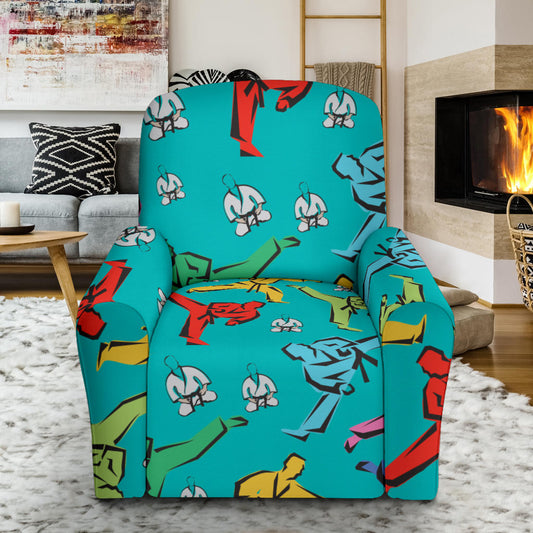 Judo Pattern Print Design 01 Recliner Slipcover with Pocket