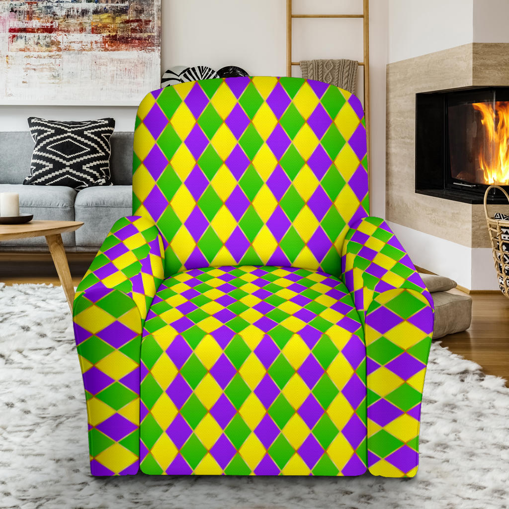 Mardi Gras Pattern Print Design 01 Recliner Slipcover with Pocket
