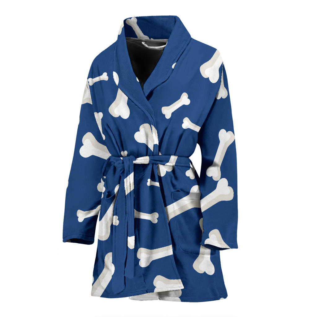 Dog Bone Pattern Print Design 03 Women Bathrobe