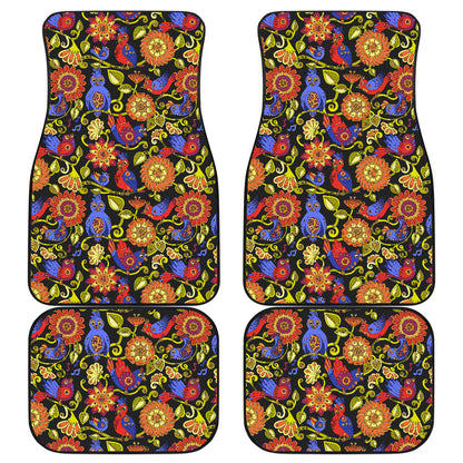 Steampunk Bird Design Themed Print Car Floor Mats Front Back