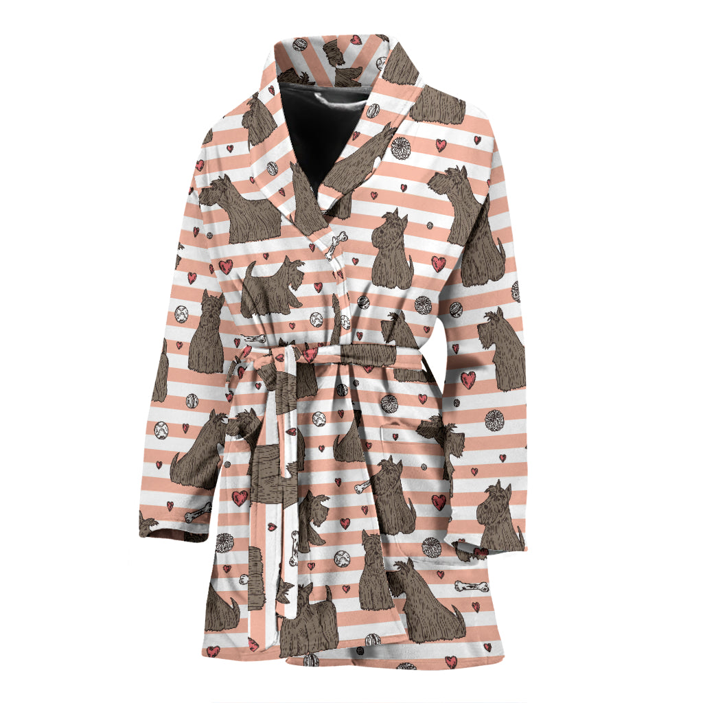Scottish Terriers Print Design LKS3016 Women Bathrobe