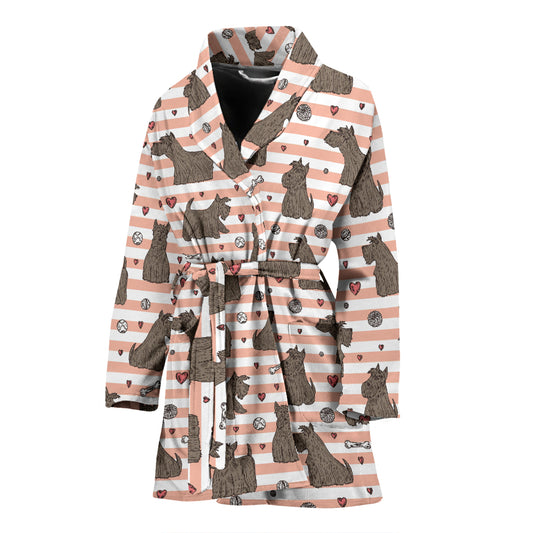 Scottish Terriers Print Design LKS3016 Women Bathrobe