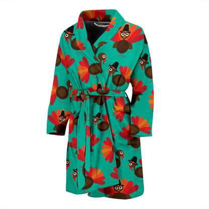Thanksgiving Print Design LKS307 Men Bathrobe