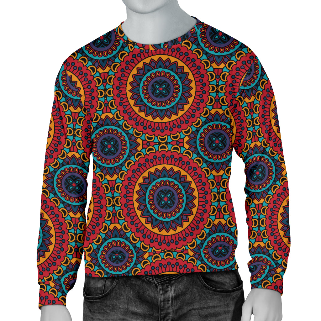 Bohemian Mandala Style Print Men Long Sleeve Sweatshirt