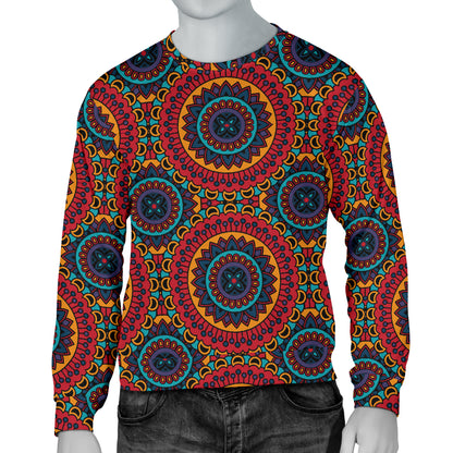 Bohemian Mandala Style Print Men Long Sleeve Sweatshirt