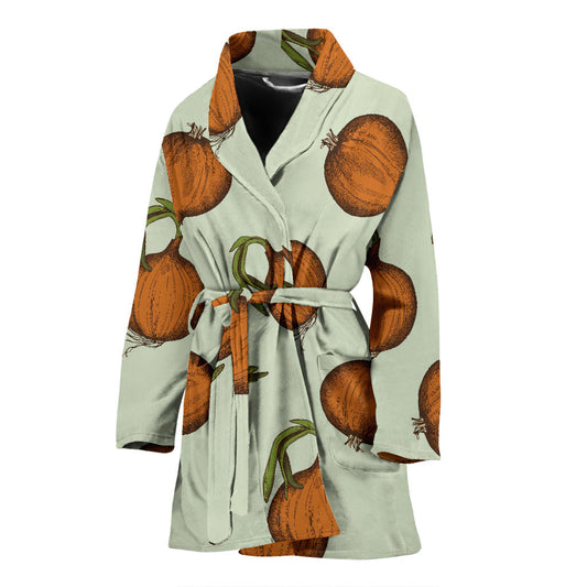 Onion Pattern Print Design A05 Women Bathrobe