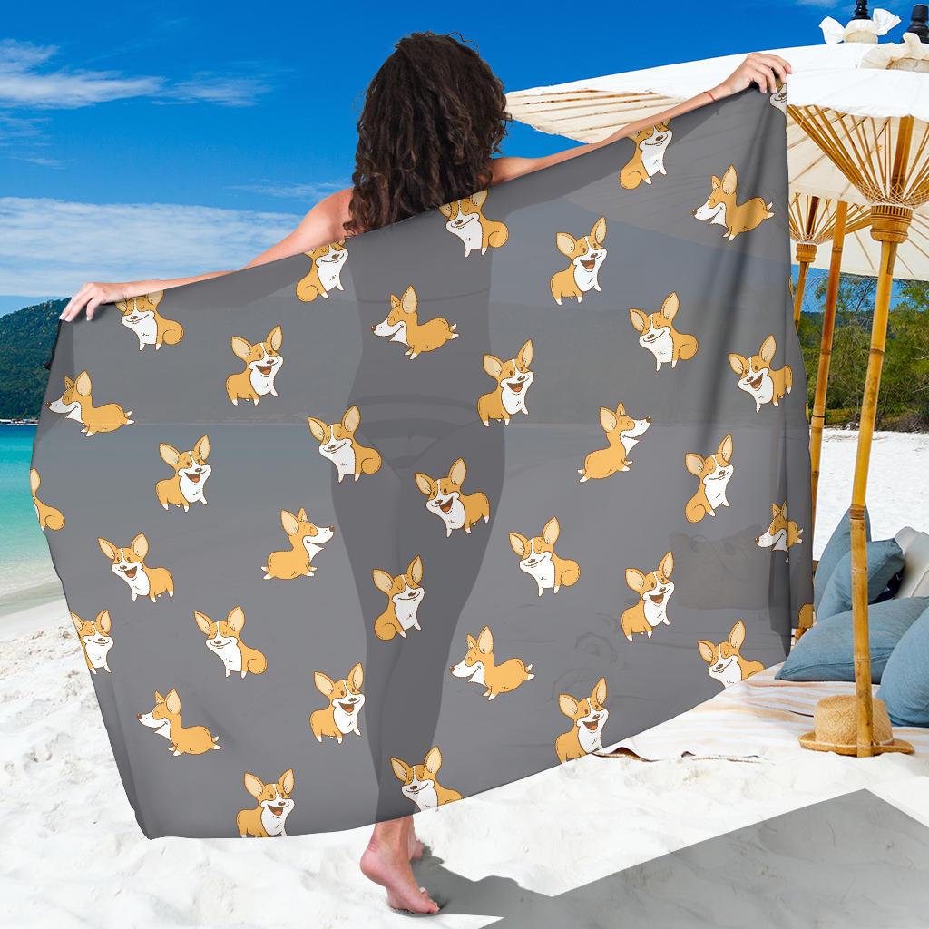 Pembroke Welsh Corgis Pattern Print Design A02 Sarong Pareo Wrap