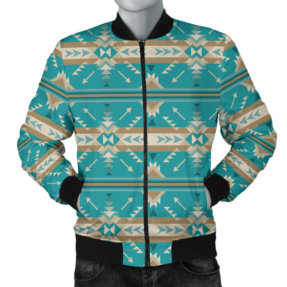 Southwest Native Design Themed Print Men Bomber Jacket
