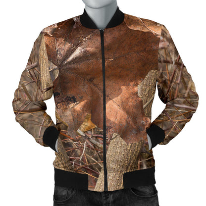 Camo Realistic Tree Forest Autumn Print Men Bomber Jacket