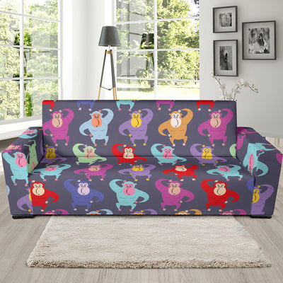 Chimpanzee Pattern Print Design 03 Sofa Slipcover