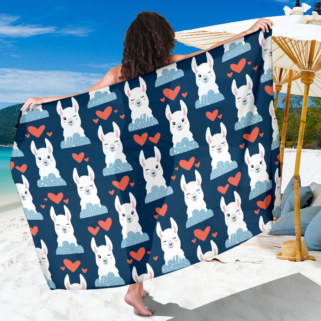 Alpaca Love Pattern Print Design 05 Sarong Pareo Wrap