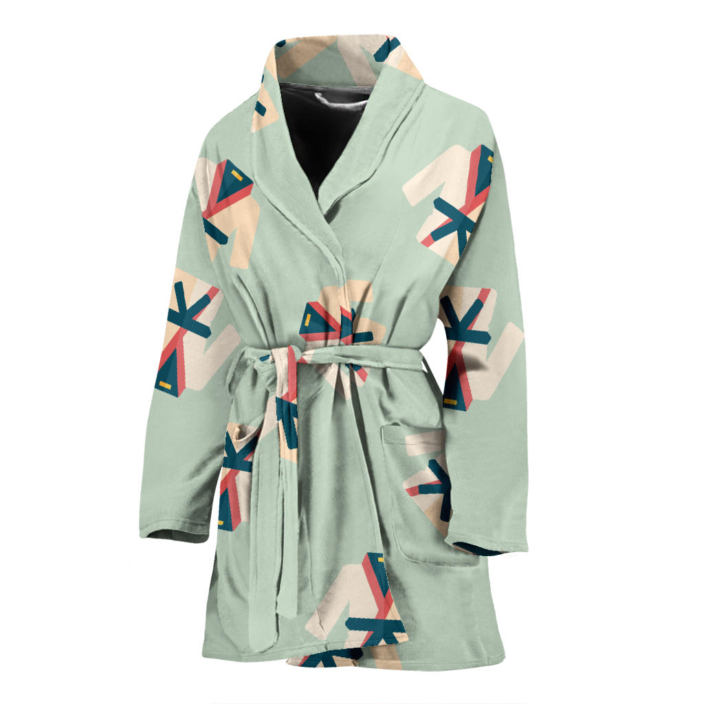 Karate Pattern Print Design 02 Women Bathrobe