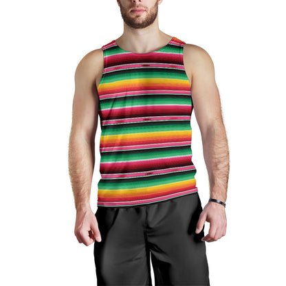 Mexican Blanket Classic Print Pattern Men Tank Top
