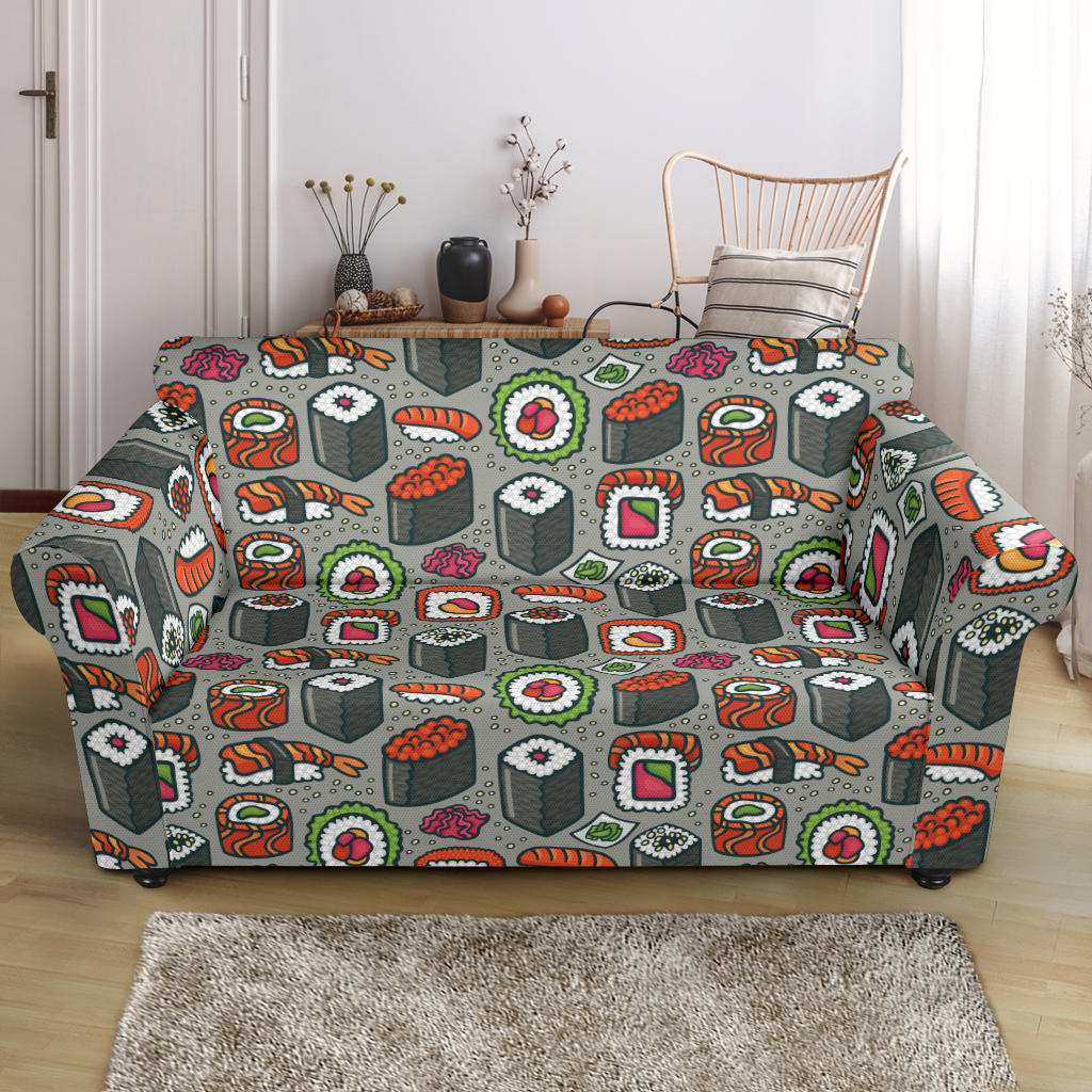 Sushi Print Design LKS301 Loveseat Couch Slipcover