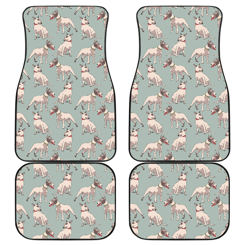 Bull Terrier Cute Print Pattern Car Floor Mats Front Back