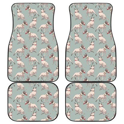 Bull Terrier Cute Print Pattern Car Floor Mats Front Back