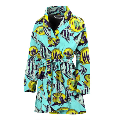 Angelfish Pattern Print Design 02 Women Bathrobe