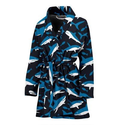 Shark Print Design LKS303 Women Bathrobe