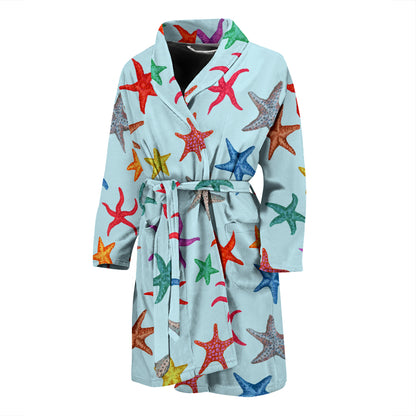 Starfish Print Design LKS402 Men Bathrobe