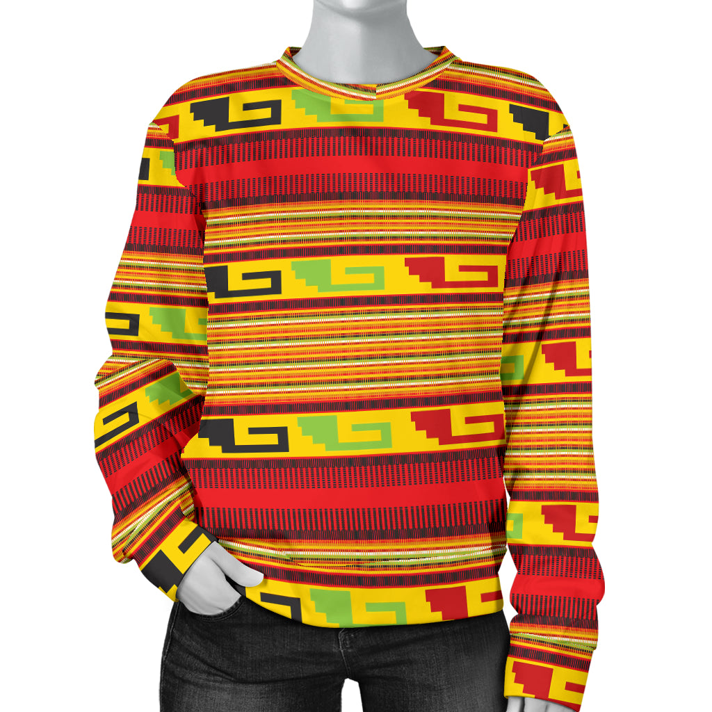 Mexican Blanket Ornament Print Pattern Women Long Sleeve Sweatshirt