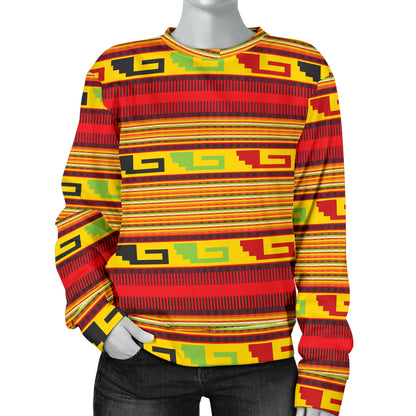 Mexican Blanket Ornament Print Pattern Women Long Sleeve Sweatshirt