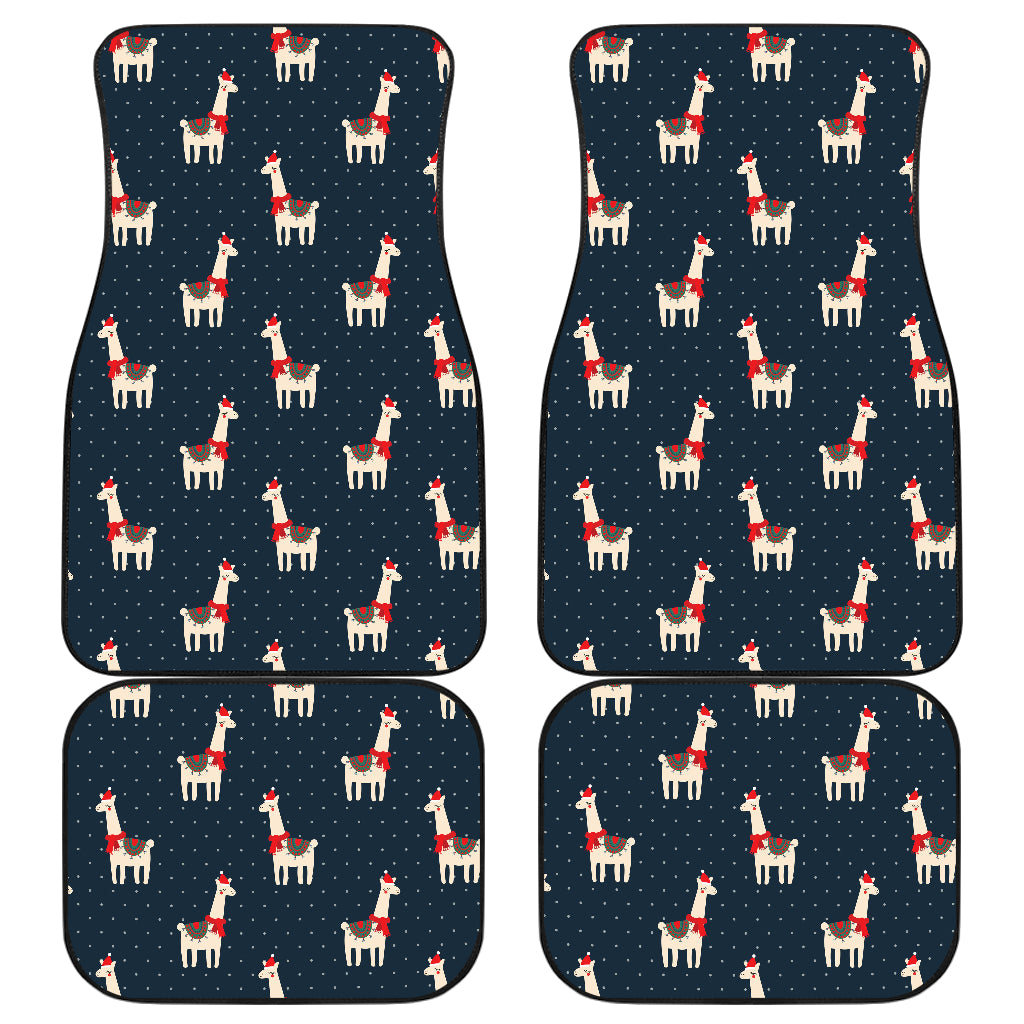 Llama with Polka Dot Themed Print Car Floor Mats Front Back
