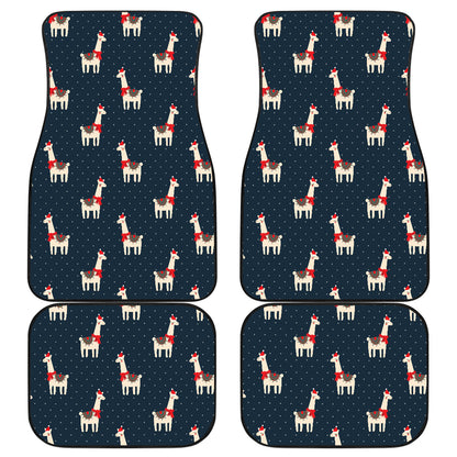 Llama with Polka Dot Themed Print Car Floor Mats Front Back