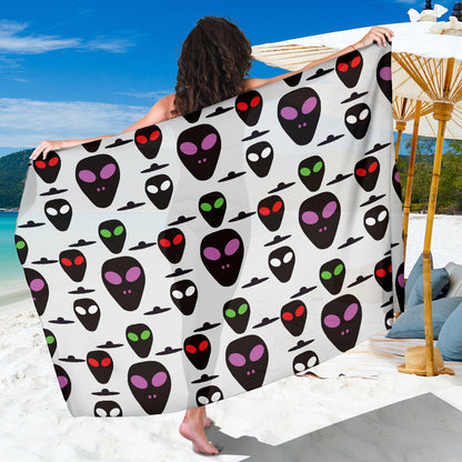Alien Pattern Print Design 06 Sarong Pareo Wrap