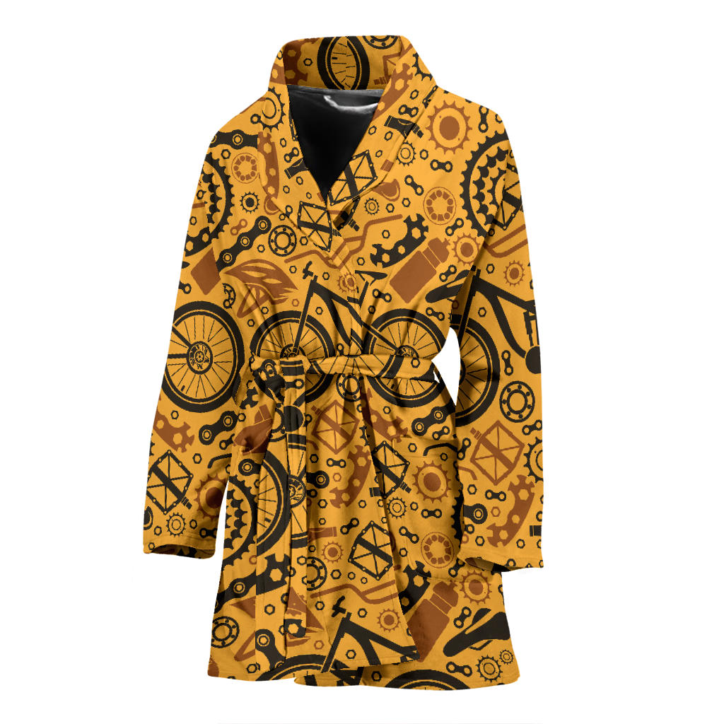 Mountain bike Pattern Print Design 03 Women Bathrobe