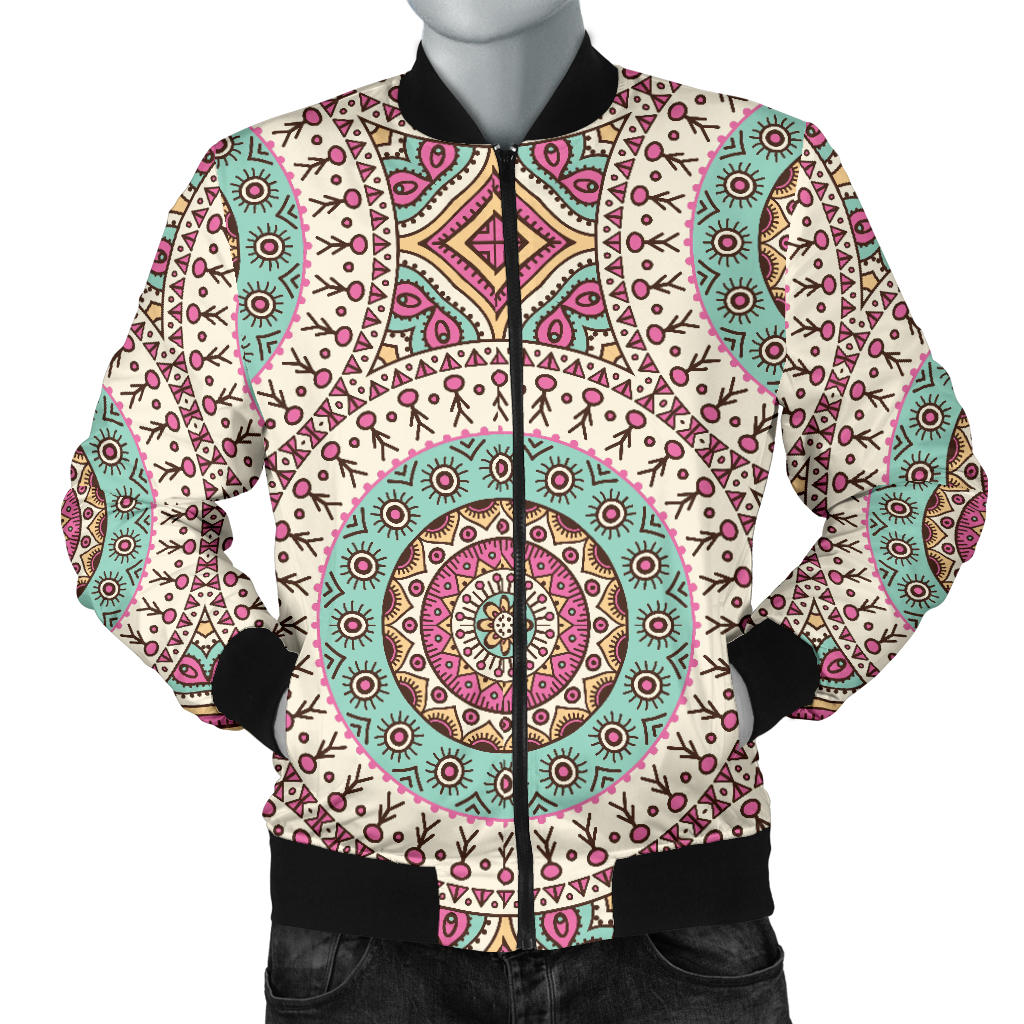 Bohemian Round Style Print Men Bomber Jacket