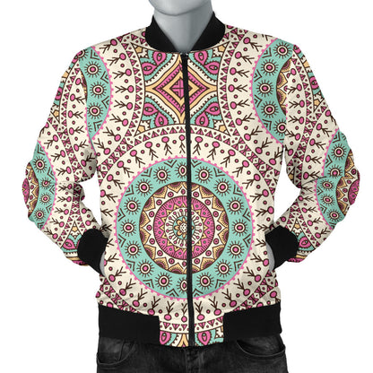 Bohemian Round Style Print Men Bomber Jacket